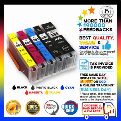 $31.70 • Buy 5 X NON-OEM Ink PGI-680 XXL CLI-681 For Canon TR7560 TR7660 TR8560 TR8660