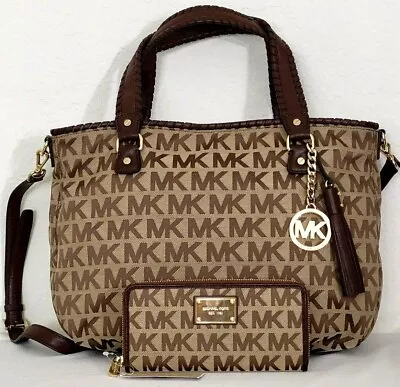 🌞michael Kors Bennet Large Brown Logo Signature Tote +/or Matching Wallet🌺nwt! • $213.89