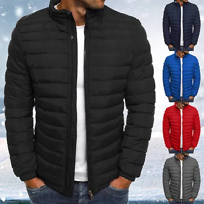 Mens Winter Warm Quilted Padded Coat Bubble Puffer Jacket Thick Outwear Tops • $36.48