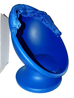 IKEA Ps Lömsk Swivel Blue Chair Childs Pod Egg Chair With Canopy Kids Clean 3/7 • £120.64