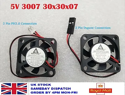 3007 30x30x7mm 2Pin DC 5V PC Printer Cooling Cooler Fan Mini 2 Pin  • £5.97