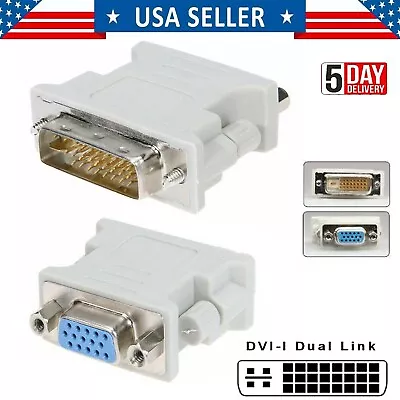DVI-D Male To VGA Female Converter Adapter 24+1 Dual Link 15 Pin For PC DVD • $4.50
