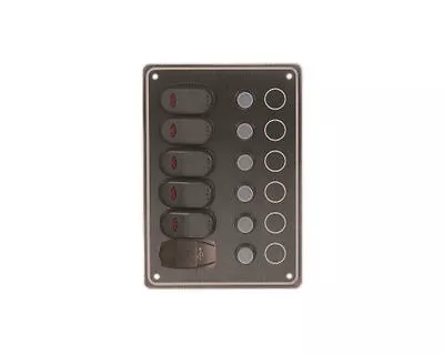 Pactrade Marine 6 Gang Waterproof Black Switch Panel With USB Charger 5x7.5  • $56.99