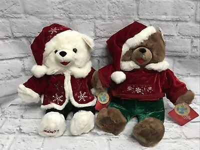 2007 20” Christmas Snowflake Friends Teddy Bear Brown Velvet Dan Dee Boys SFG • $85.47