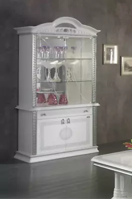 £1099 • Buy Italian High Gloss New Versace 2 Door White Cabinet 12 Month 0% Interest 
