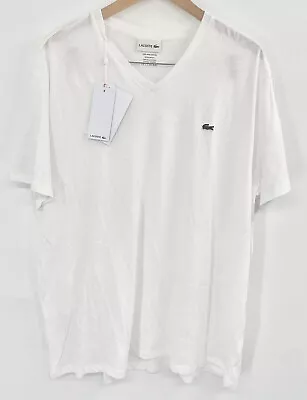 $36.95 • Buy Mens Lacoste T-Shirt V Neck Pima Cotton SS Regular Fit Tee Lacoste 2XL NWT
