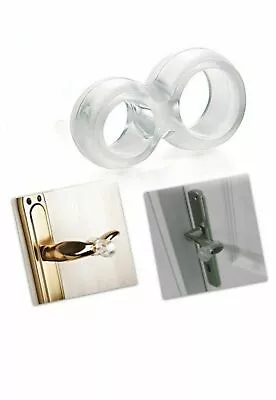 5 WALL PROTECTOR FIT ON DOOR HANDLE BUMPER GUARD DIY STOPPER EASY FIX UK Stock • £3.99