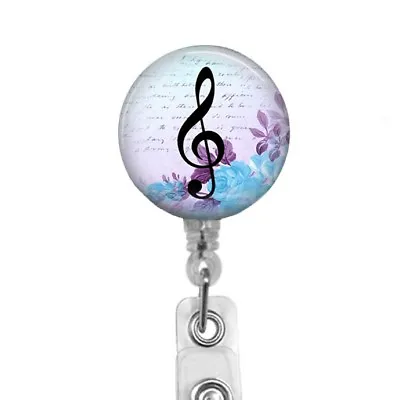 Musical Note Badge Reel Retractable Badge Holder 577 • $10.95