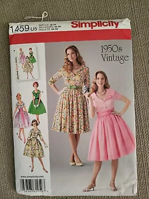 Simplicity 1459 Sewing Pattern 1950s Vintage Retro Dresses Uncut Sizes 16-24 • $7