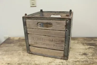 Vintage BECHTEL DAIRY Milk Bottle Box Crate ROYERSFORD PA • $85