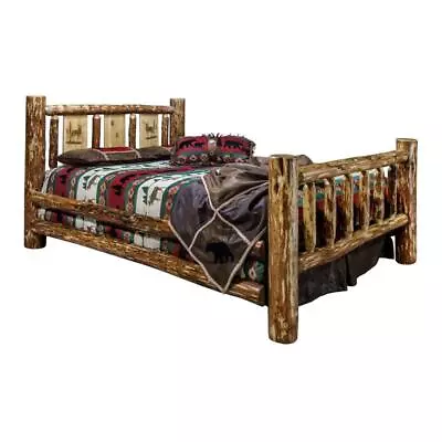 Montana Woodworks Glacier Country Wood Full Bed With Elk Design In Brown • $1251.99