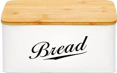  Metal Bread Box With Bamboo Lid Bread Boxes For Kitchen Counters • $24.70