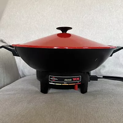 WEST BEND 6 QT ELECTRIC WOK 79525 RED Tested And Working • $27.99