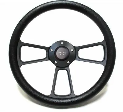 1995-2002 Chevy Full Size Trucks Steering Wheel Kit Black Vinyl  & Black Billet! • $209.87