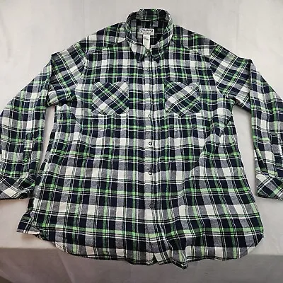 LAPG LA Police Gear Plaid Flannel Lightweight Shirt Snap Closure Men XL Green • $9.79
