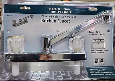 AquaPlumb RV / Mobile Home Kitchen Sink Faucet - Chrome Finish - 8  Spread • $19.95