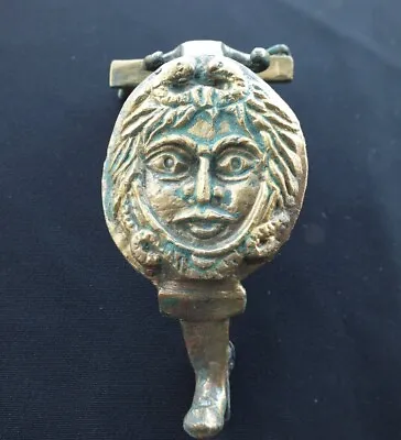 £20 • Buy Large Gilt Bronze Roman Crossbow Style Fibula Brooch Medusa Gorgon Medallion