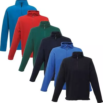 New Mens Plain Regatta Zip Neck Micro Fleece Top Half Zip Pullover Jumper S-3XL • £10.99