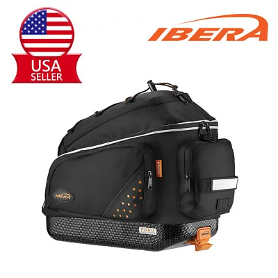 Ibera Bike Trunk Pannier Bag Rear Carrier Rack Clip-On Seat Bag Water-Resistant • $74.98