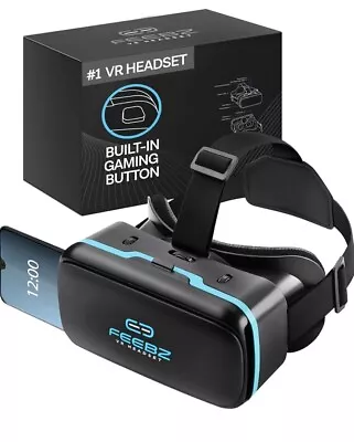 Feebz Vr Headset Black Blue VR Phone Compatible  3D 360 Video Games • $26.99