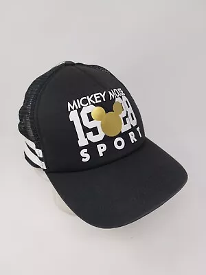 Disney Parks Mickey Mouse Sport 1928 2 Stripe Snapback Hat Adjustable Mesh Back • $14.99