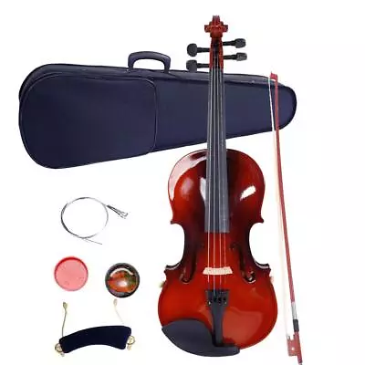 New 1/2 Size Basswood Natural Acoustic Violin Fiddle With Case Bow Rosin Set • $48.59