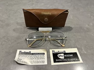 Vintage Bushnell Bausch & Lomb Gold Shooting Photochromic Aviator Sunglasses • $77.01