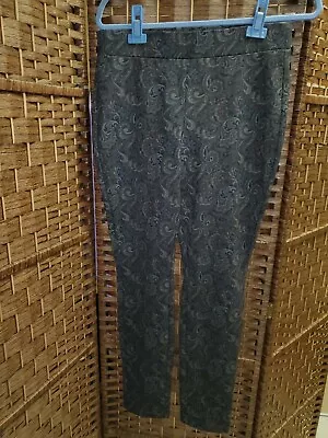 NYDJ Ponte Leggings Brown/Black Paisley Print Size 6 NCL15 • $29.99