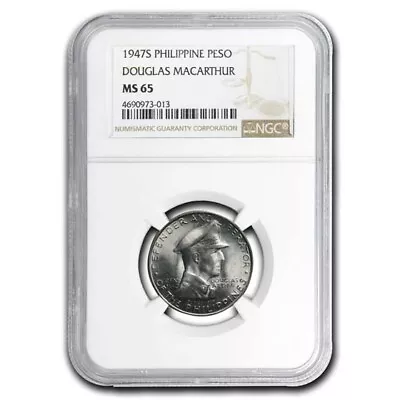 1947-S Philippines Silver Peso MacArthur MS-65 NGC • $171.11