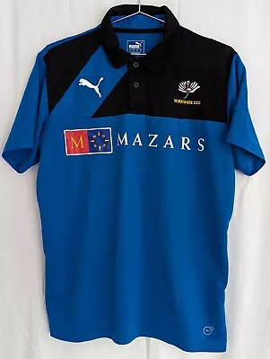 Yorkshire County Cricket Club Mazars  Polo TShirt Puma Size PTP 20  26  Length. • £12.99