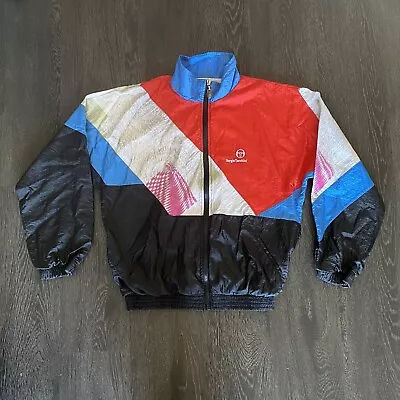 Vintage 90's Sergio Tacchini Color Block Windbreaker Full Zip Jacket Size 30 US • $39.95