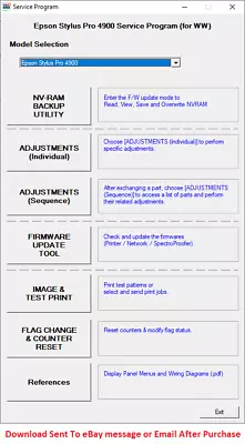 Epson Service Program Stylus Pro 4900 • $25