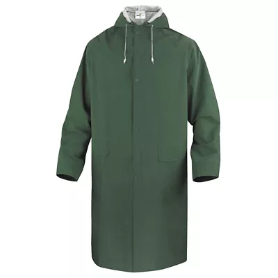 DeltaPlus Coat Waterproof Jacket Work Trench Mac Hooded Sealed Long Top Fishing • £11.99