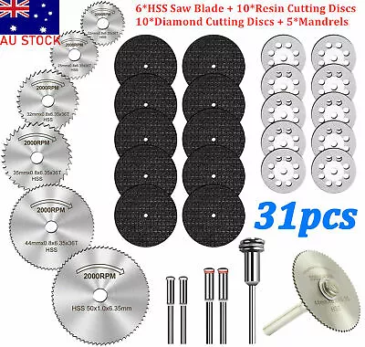 $8.99 • Buy HSS Circular Saw Blade Set For Dremel Rotary Tool Cutting Wheel Discs Drill 31PC