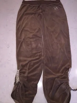 VTG Vertigo Paris Brown Velour Pull On Womens Pants Sz M • $12.99