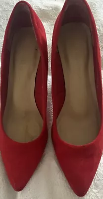 Marks And Spencer Red Shoes Worn Once Indoors Size 5/1/2 • £7.98