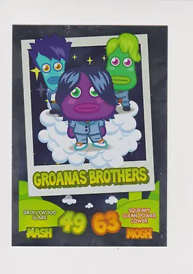 Moshi Monsters Mash Up Trading Card Rainbow Foil GROANAS BROTHERS (Rare) MINT • £4.99
