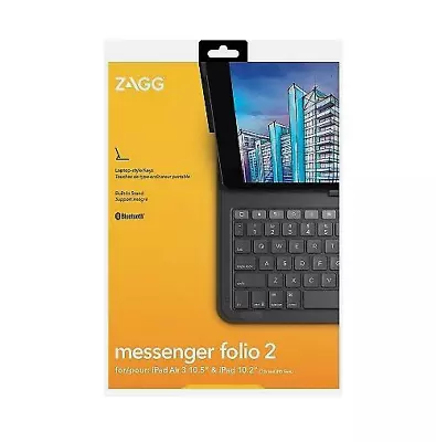 ZAGG Messenger Folio 2 Keyboard Case For IPad (10.2) / IPad (10.5) & Air 3 • $19.99