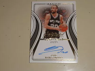 2022-23 Panini Immaculate Sophisticated Signatures Auto Manu Ginobili 02/75 • $34