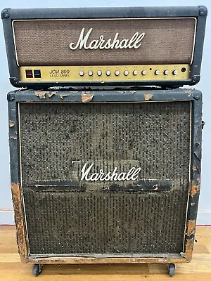 Marshall Half-Stack: 1985 JCM 800 Model 2205 1977 1960A Slanted Cabinet • $3300