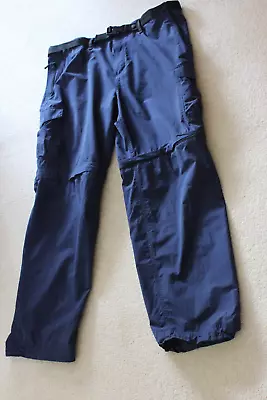 M & S Navy Blue Active Zip Off For Shorts Trousers 42 Waist 33 Leg Hardly Worn • £19.99