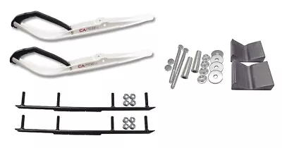 C&A Pro White Razor Snowmobile Skis W/ 6  Round Bars Complete Kit • $386.02