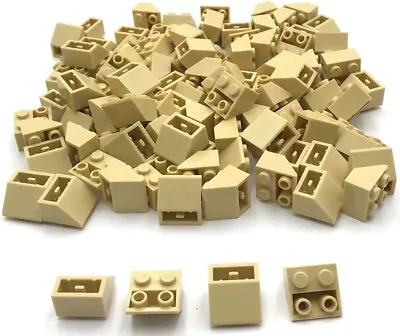 Lego 100 New Tan Slope Sloped Inverted 45 2 X 2 With Flat Bottom Pin Parts • $4.99