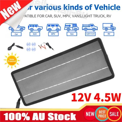 $25.89 • Buy 12V 4.5W Solar Panel Trickle Car Battery Charger Power Portable Waterproof Boat