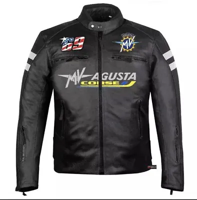 MV Augusta Corse Motorcycle Racing Full Grain Leather Jacket For Men/women  • $175