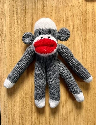 £3.50 • Buy New Handmade Grey Sock Monkey