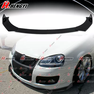 Gloss Black Front Bumper Chin Lip Spoiler For 2005-2010 VW Golf GTI MK5 Jetta • $48.59