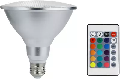 PAR38 Colored LED Light Bulb RGB + Cool White E27 45W Daylight Dimmable  • $30.99