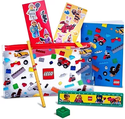 Lego Back To School Pack Set Pouch Ruler Notebook Pencil Eraser Stickers - NEW • $12.57