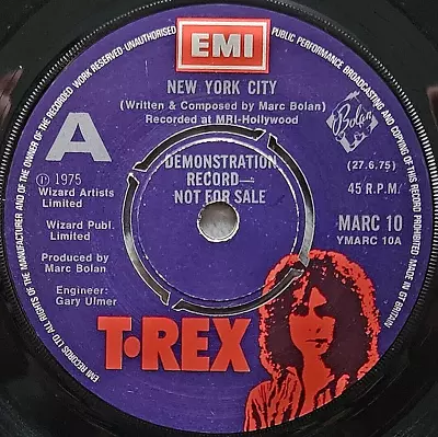 T. Rex - New York City ORIG UK DEMO 45!! Marc Bolan Glam Rock • £10.50